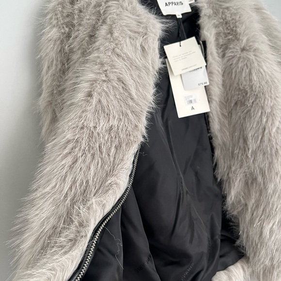 Apparis Gray Teddy Jacket Plush Faux Fur - Picture 10 of 11
